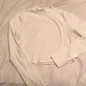 white ribbed crop top